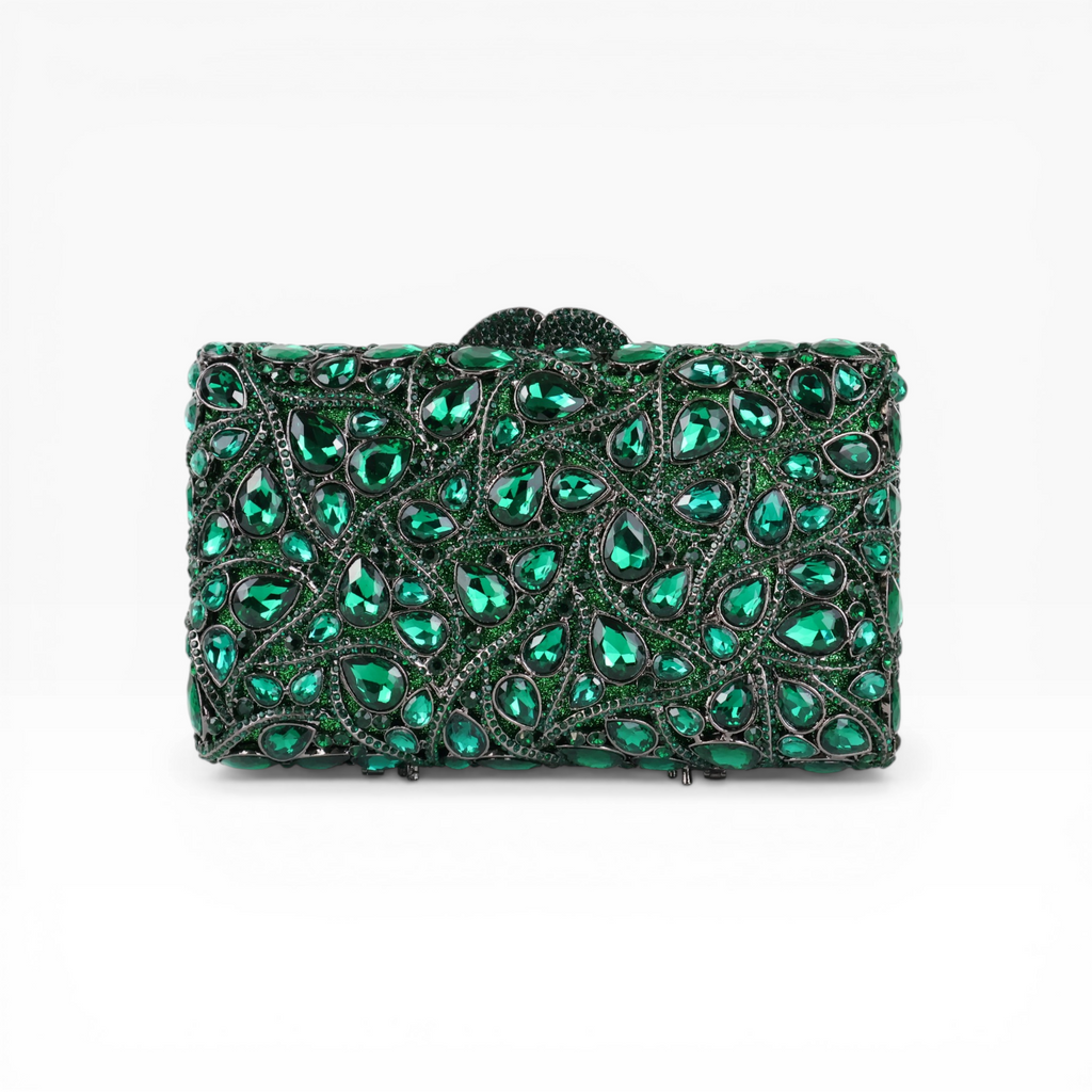 Bolsa Festa Clutch Pedraria Strass Verde