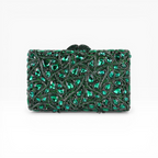 Bolsa Festa Clutch Pedraria Strass Verde