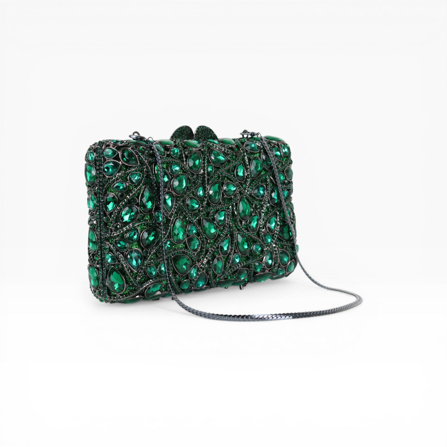 Bolsa Festa Clutch Pedraria Strass Verde