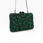 Bolsa Festa Clutch Pedraria Strass Verde