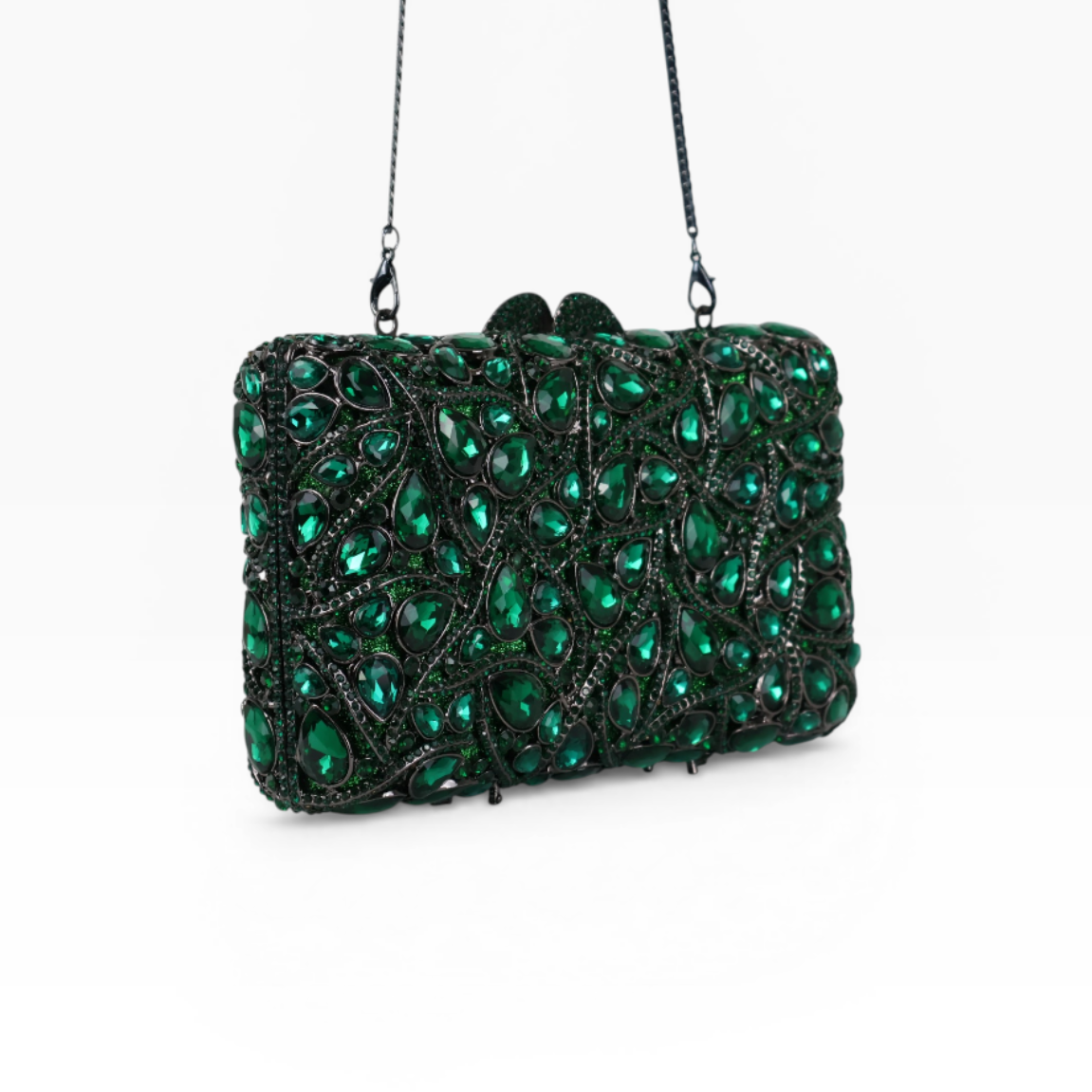 Bolsa Festa Clutch Pedraria Strass Verde
