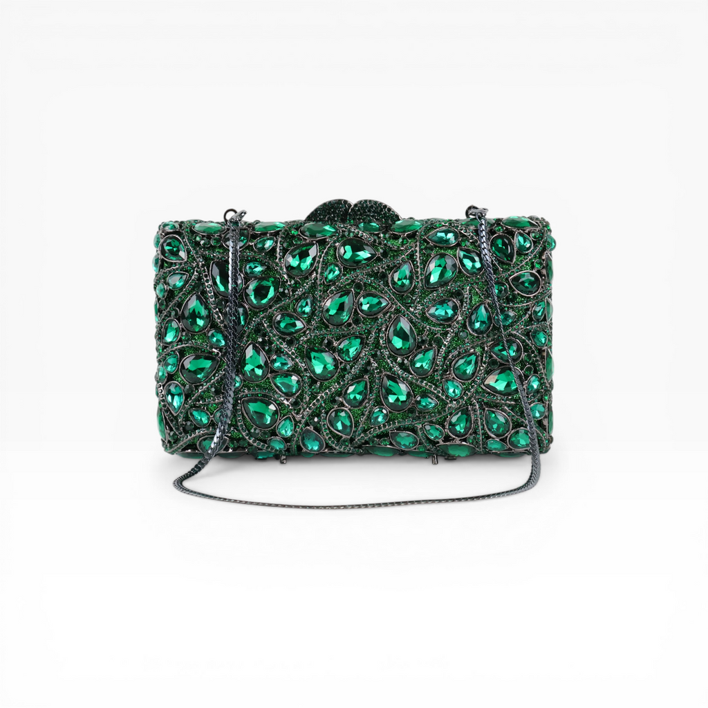 Bolsa Festa Clutch Pedraria Strass Verde