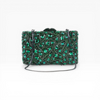 Bolsa Festa Clutch Pedraria Strass Verde