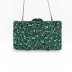 Bolsa Festa Clutch Pedraria Strass Verde