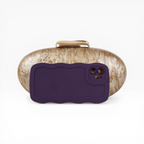Bolsa Festa Clutch Oval Acrílico Perolado Marrom
