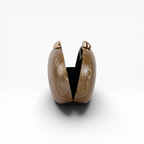 Bolsa Festa Clutch Oval Acrílico Perolado Marrom