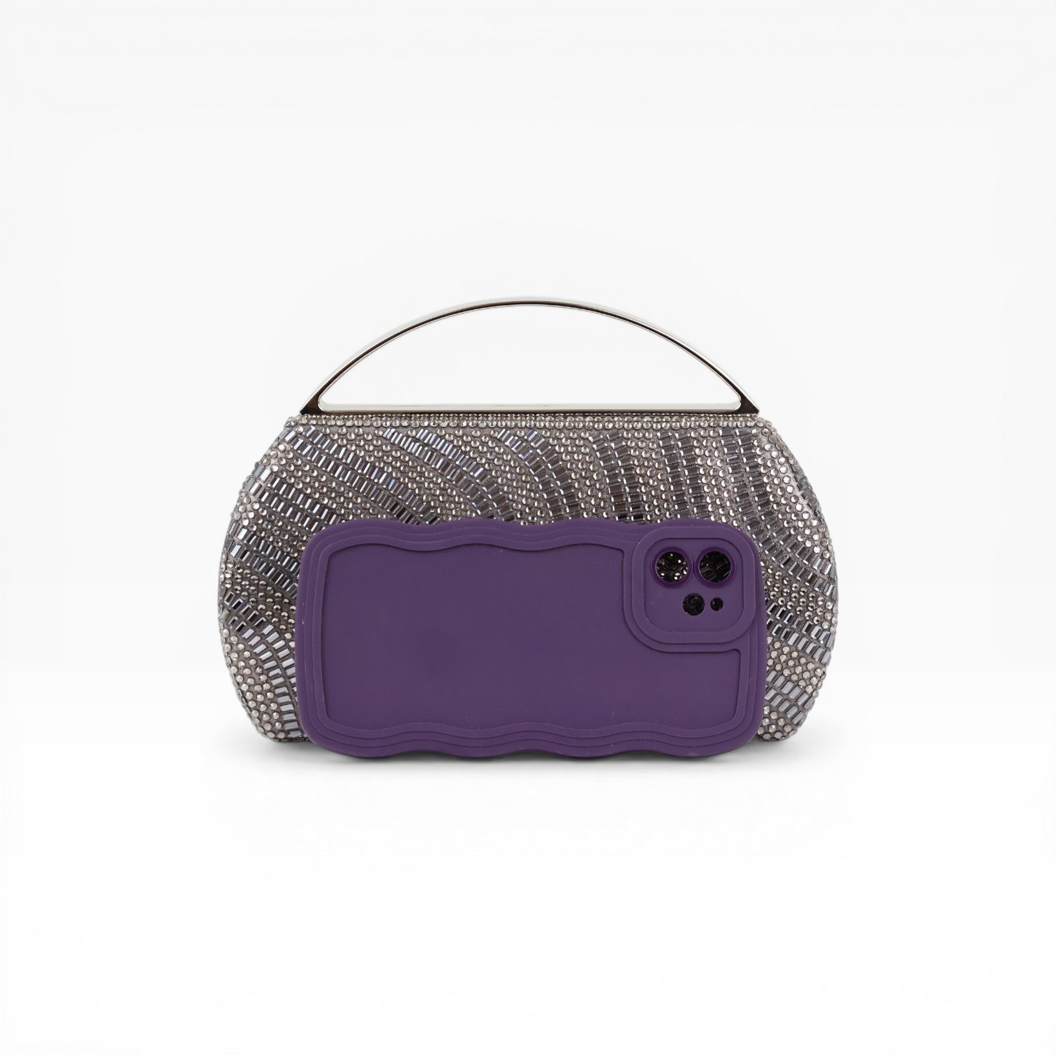 Bolsa de Mão Vidrilhos Prata Escuro