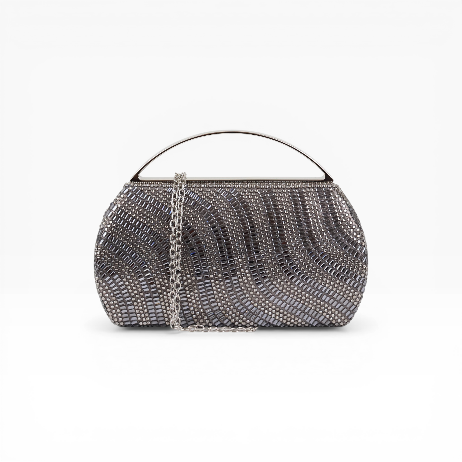 Bolsa de Mão Vidrilhos Prata Escuro
