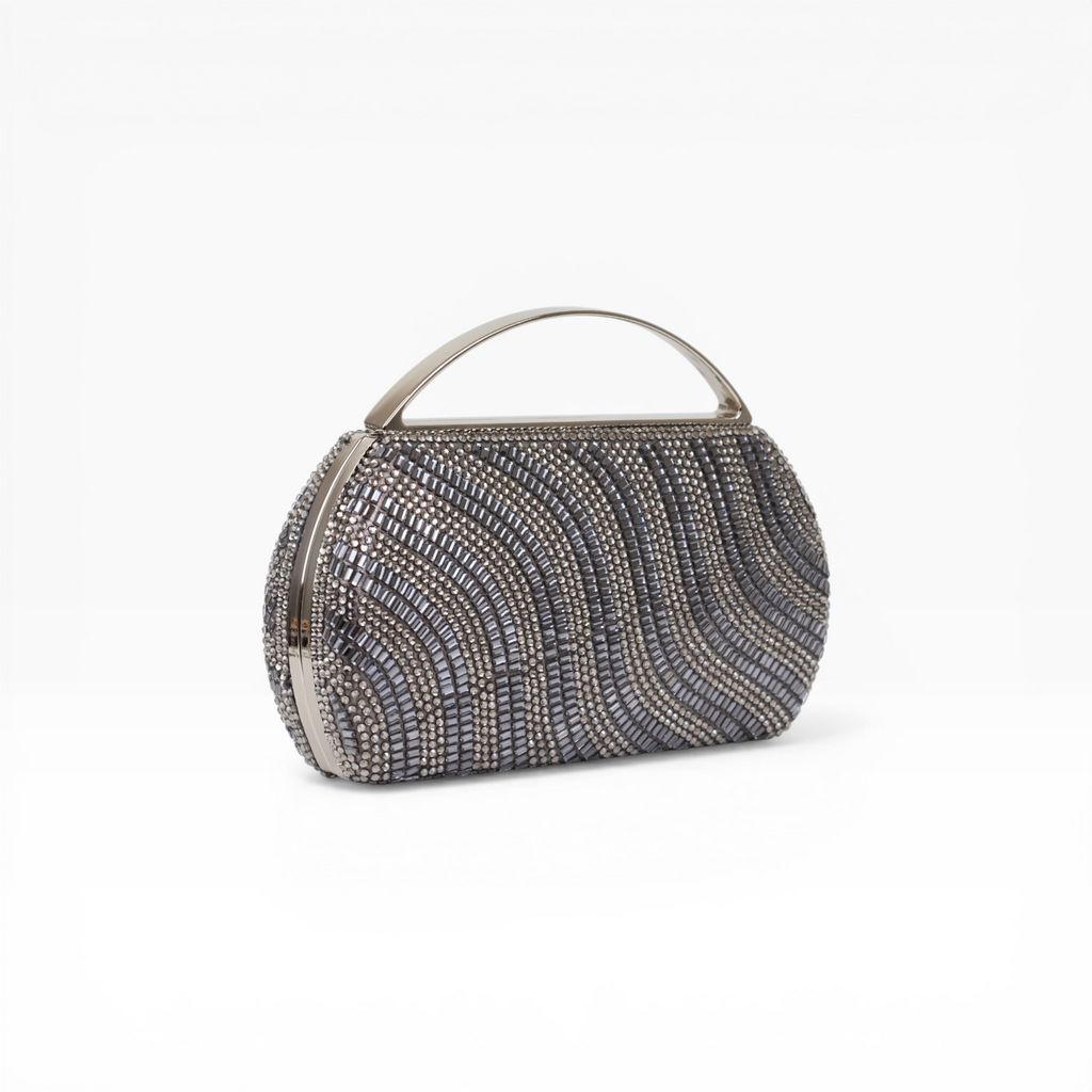 Bolsa de Mão Vidrilhos Prata Escuro