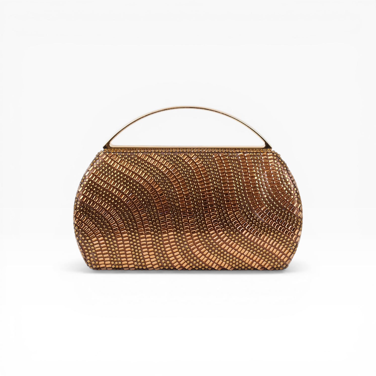 Bolsa de Mão Vidrilhos Dourada Escuro