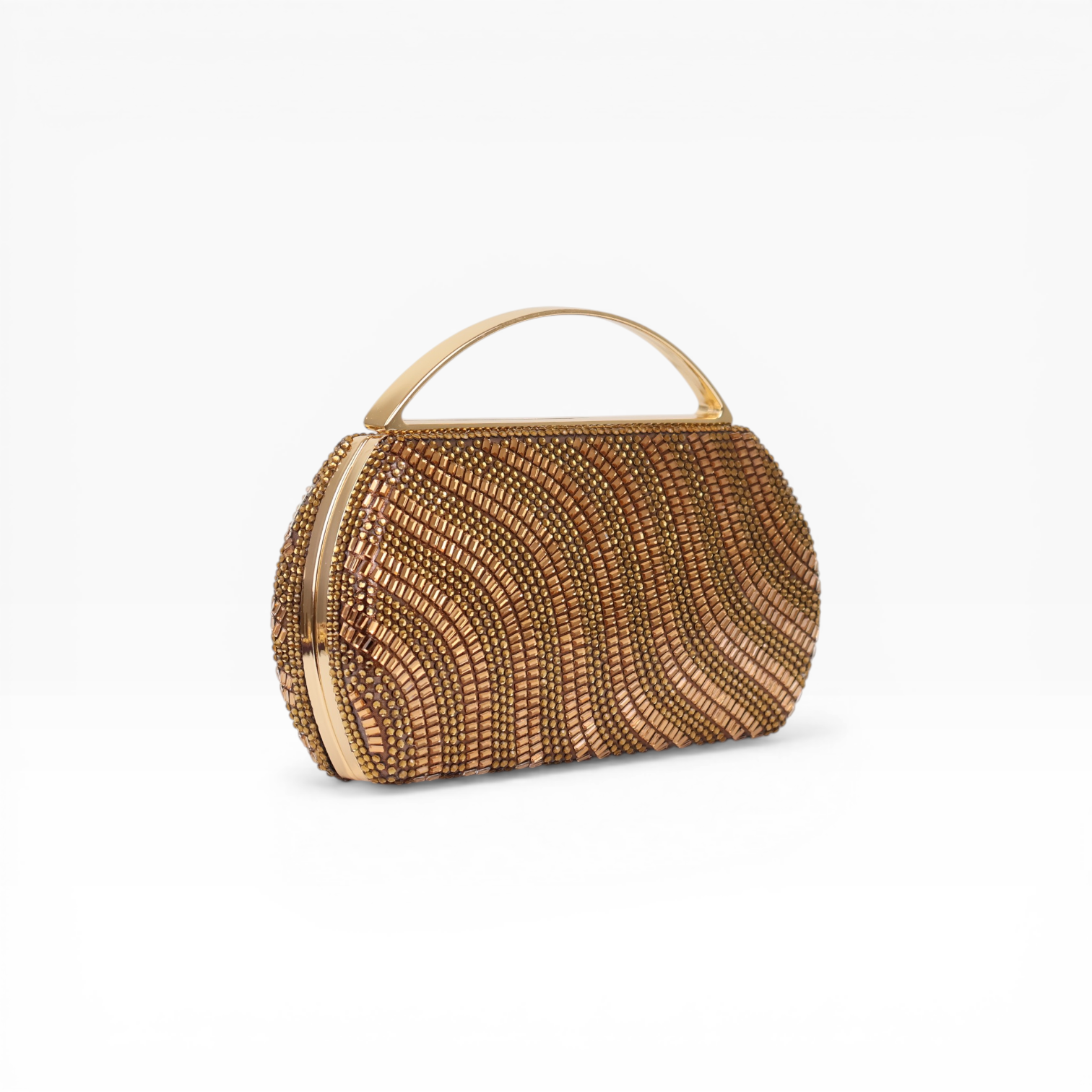 Bolsa de Mão Vidrilhos Dourada Escuro