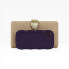 Bolsa de Festa Clutch Fecho Folha Bege