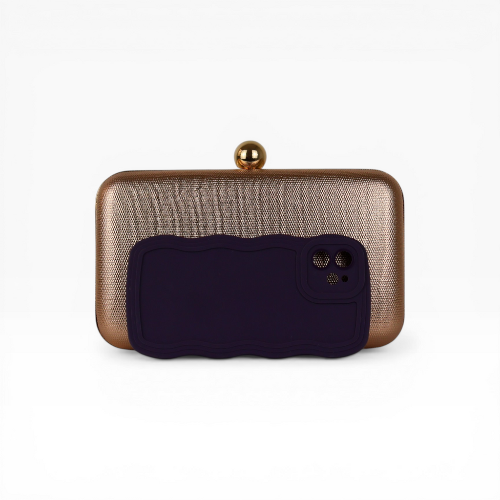 Bolsa de Festa Clutch Rose Gold