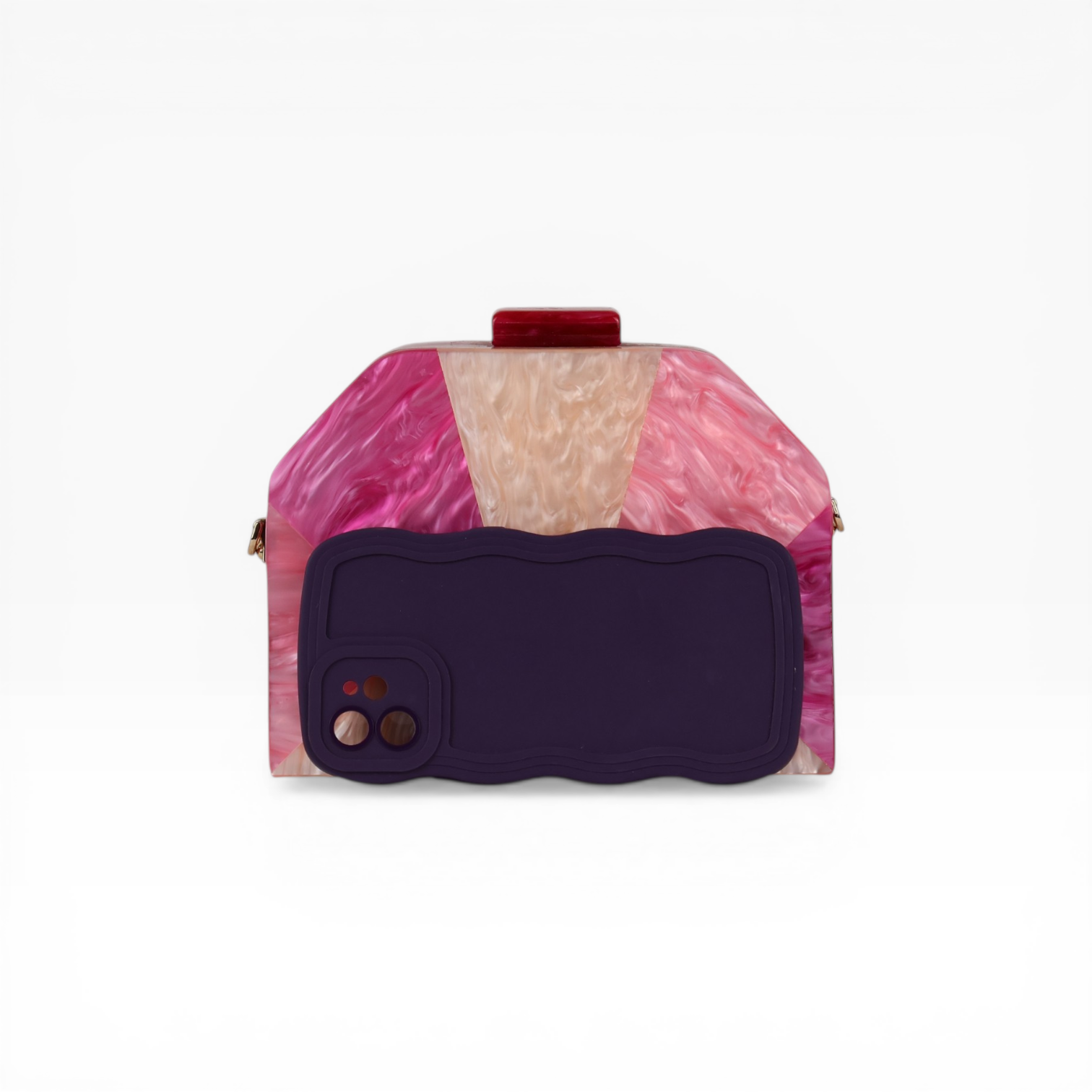 Bolsa de Festa Clutch Acrílico Rosa