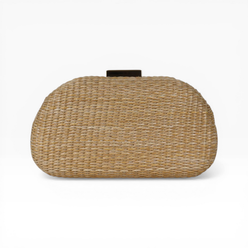 Bolsa de Festa Clutch Palha Bege
