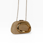 Bolsa de Festa Clutch Palha Bege