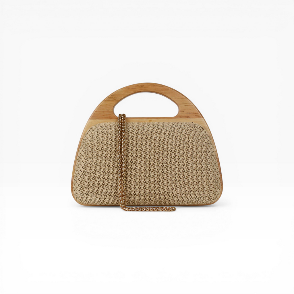 Bolsa de Mão Clutch Festa Palha Bege