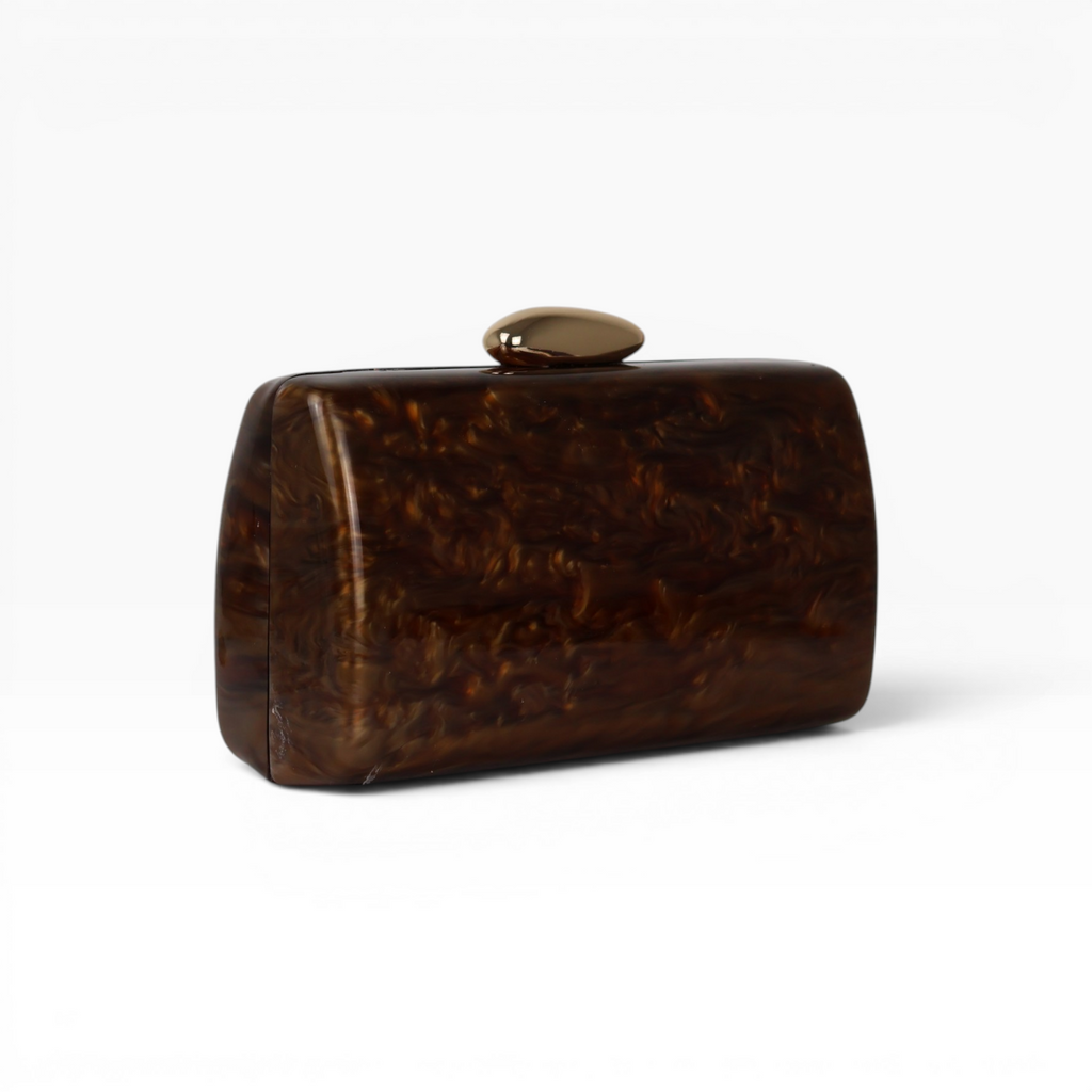 Bolsa Clutch Festa Acrílico Marrom