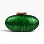 Bolsa Festa Clutch Oval Acrílico Perolado Verde