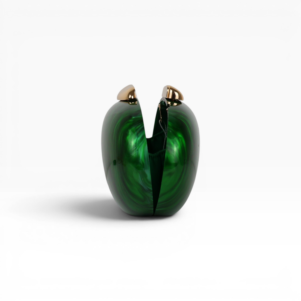 Bolsa Festa Clutch Oval Acrílico Perolado Verde