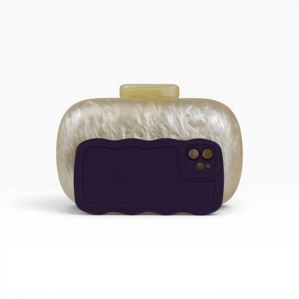 Bolsa Festa Clutch Acrílico Bege