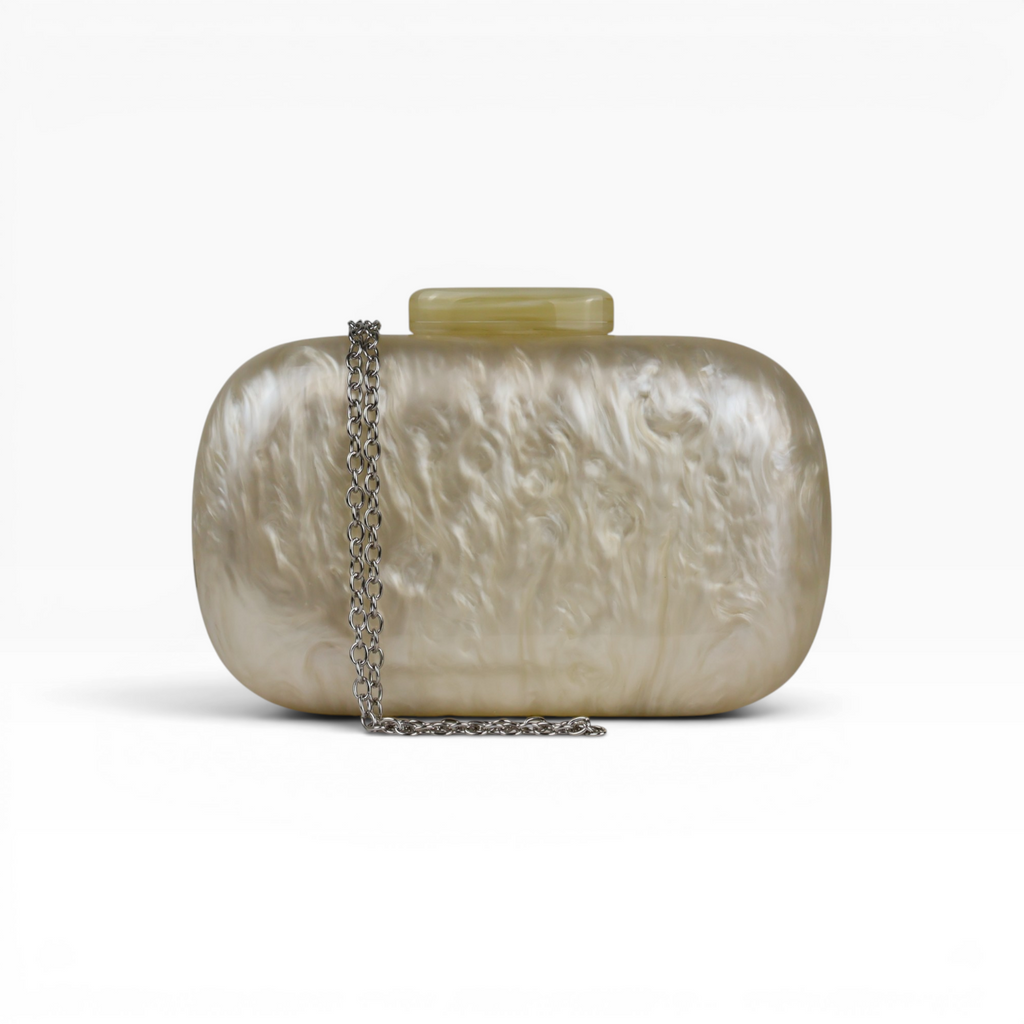 Bolsa Festa Clutch Acrílico Bege