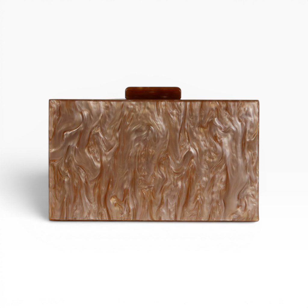 Bolsa Festa Clutch Acrílico Marrom