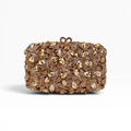 Bolsa Festa Clutch Pedraria Strass Dourada