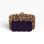 Bolsa Festa Clutch Pedraria Strass Dourada