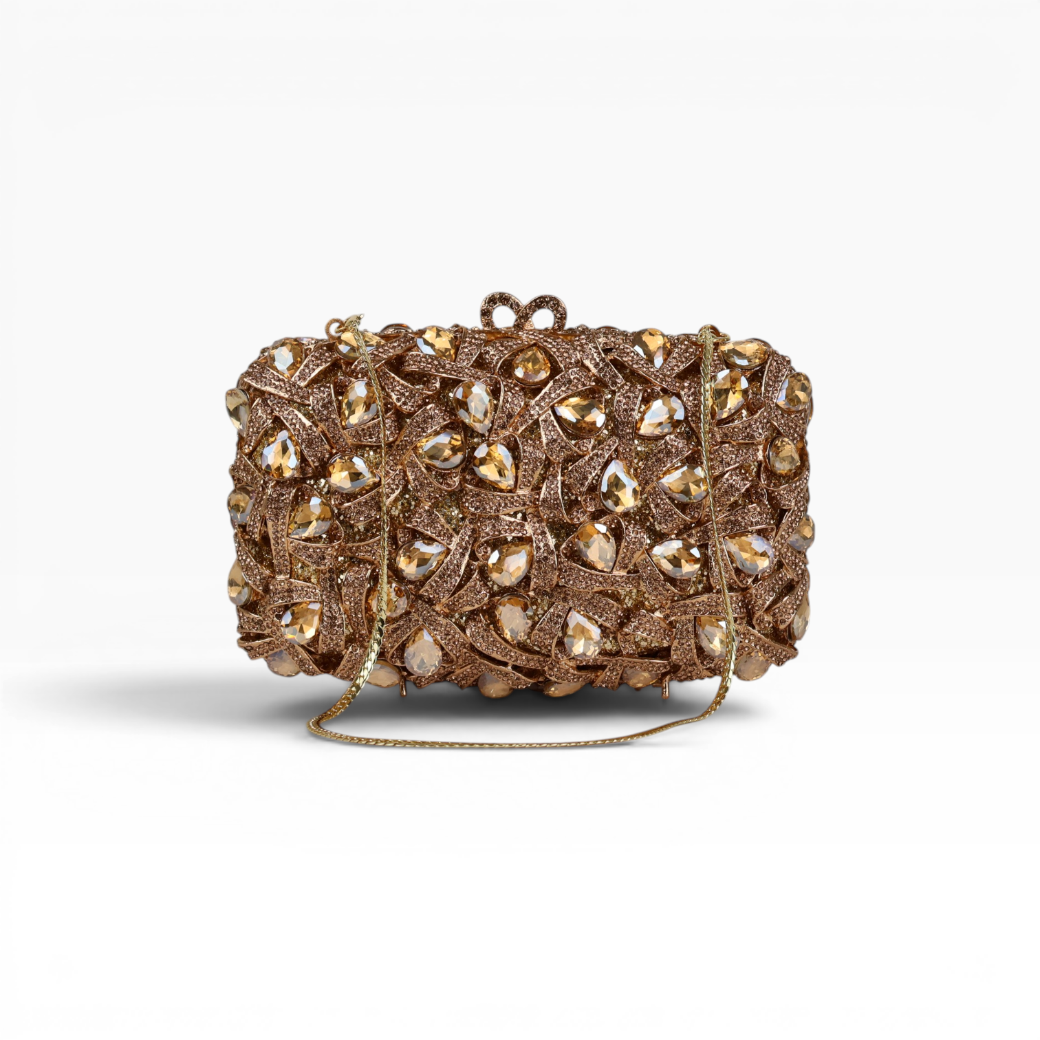 Bolsa Festa Clutch Pedraria Strass Dourada