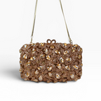 Bolsa Festa Clutch Pedraria Strass Dourada