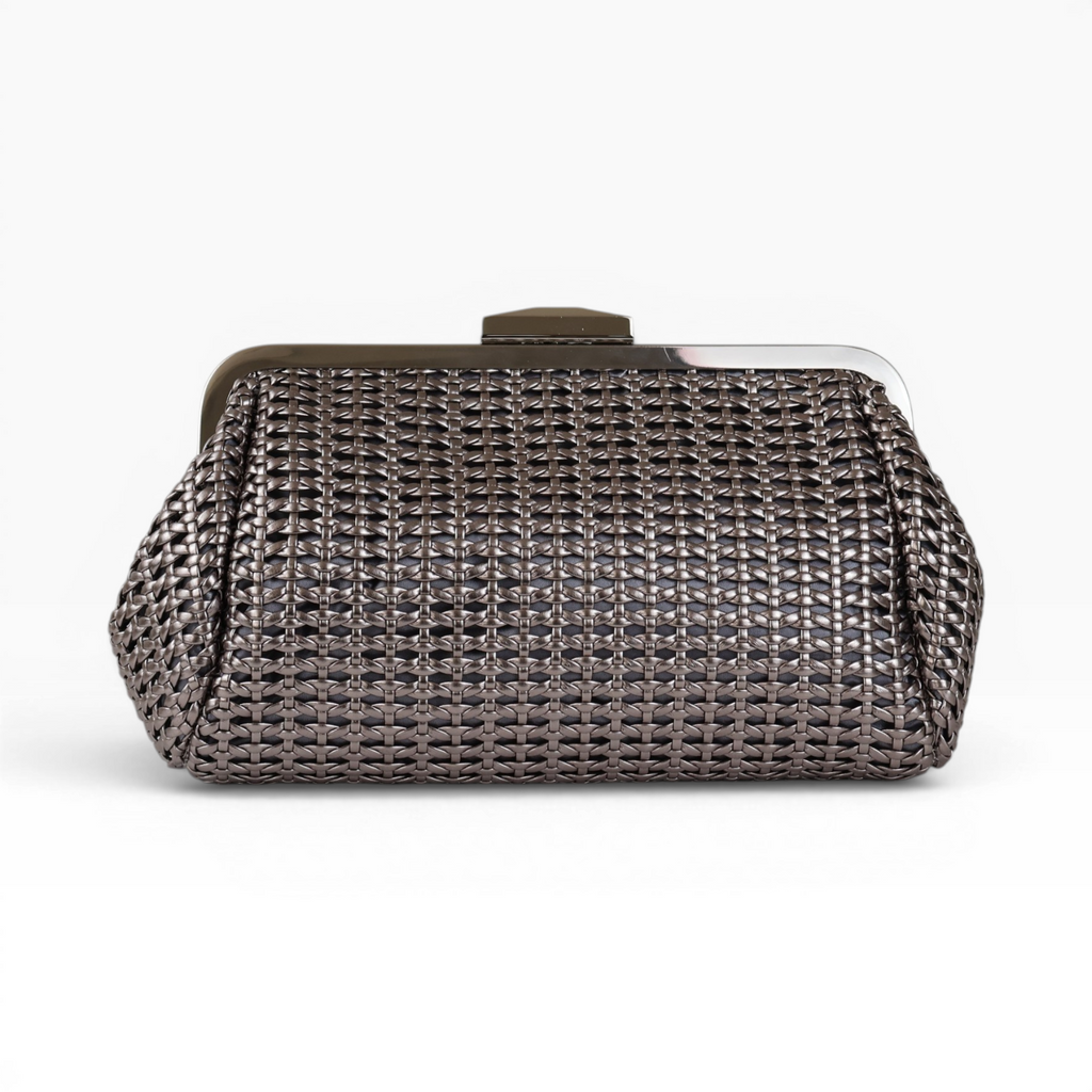 Bolsa de Mão Pouch Prata Envelhecida