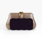 Bolsa Clutch Festa Fecho de Folha Champagne