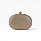 Bolsa Clutch Festa Oval Dourada Com Brilho