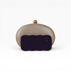 Bolsa Clutch Festa Oval Dourada Com Brilho