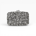 Bolsa Festa Clutch Pedraria Strass Prateada