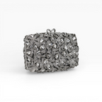Bolsa Festa Clutch Pedraria Strass Prateada