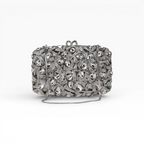 Bolsa Festa Clutch Pedraria Strass Prateada