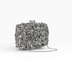 Bolsa Festa Clutch Pedraria Strass Prateada