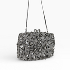 Bolsa Festa Clutch Pedraria Strass Prateada