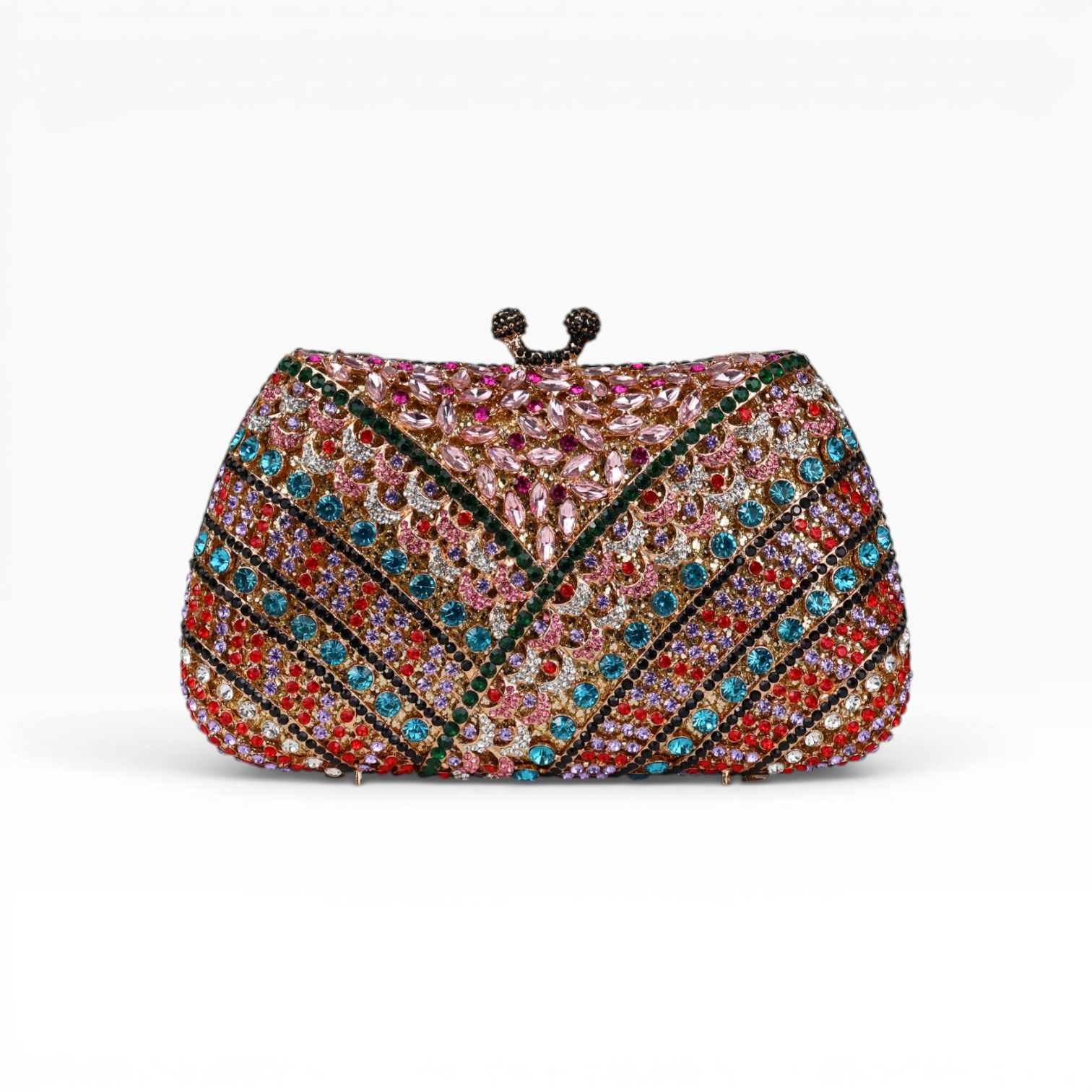 Bolsa Festa Clutch Pedraria Strass Colorida