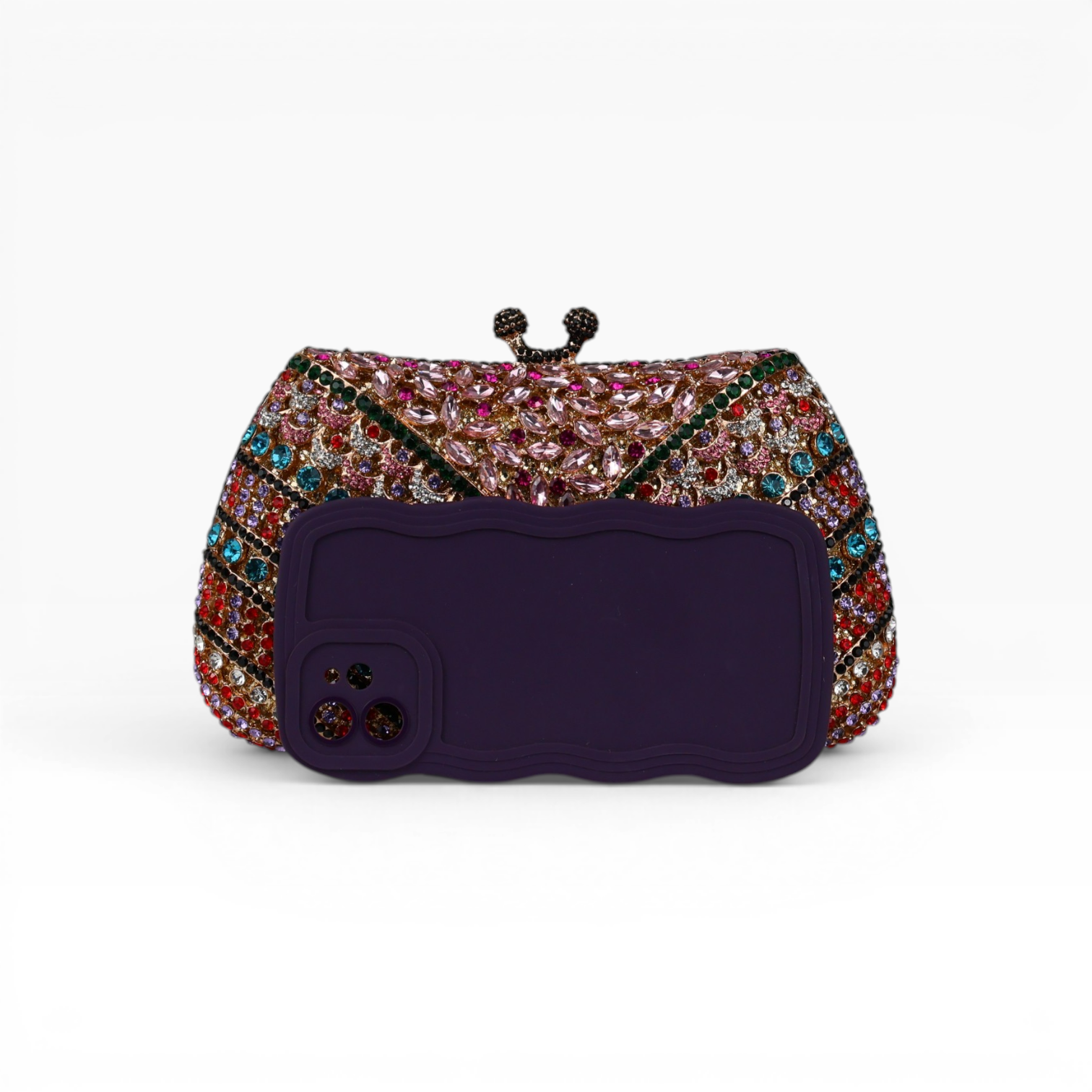 Bolsa Festa Clutch Pedraria Strass Colorida
