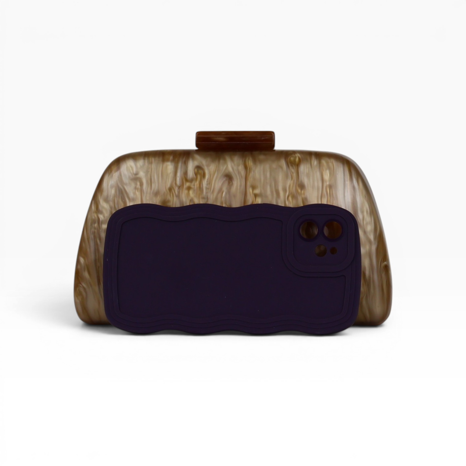 Bolsa Festa Clutch Acrílico Marrom - ReUse