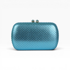 Bolsa Festa Clutch Strass Oval Pedraria Azul