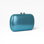 Bolsa Festa Clutch Strass Oval Pedraria Azul