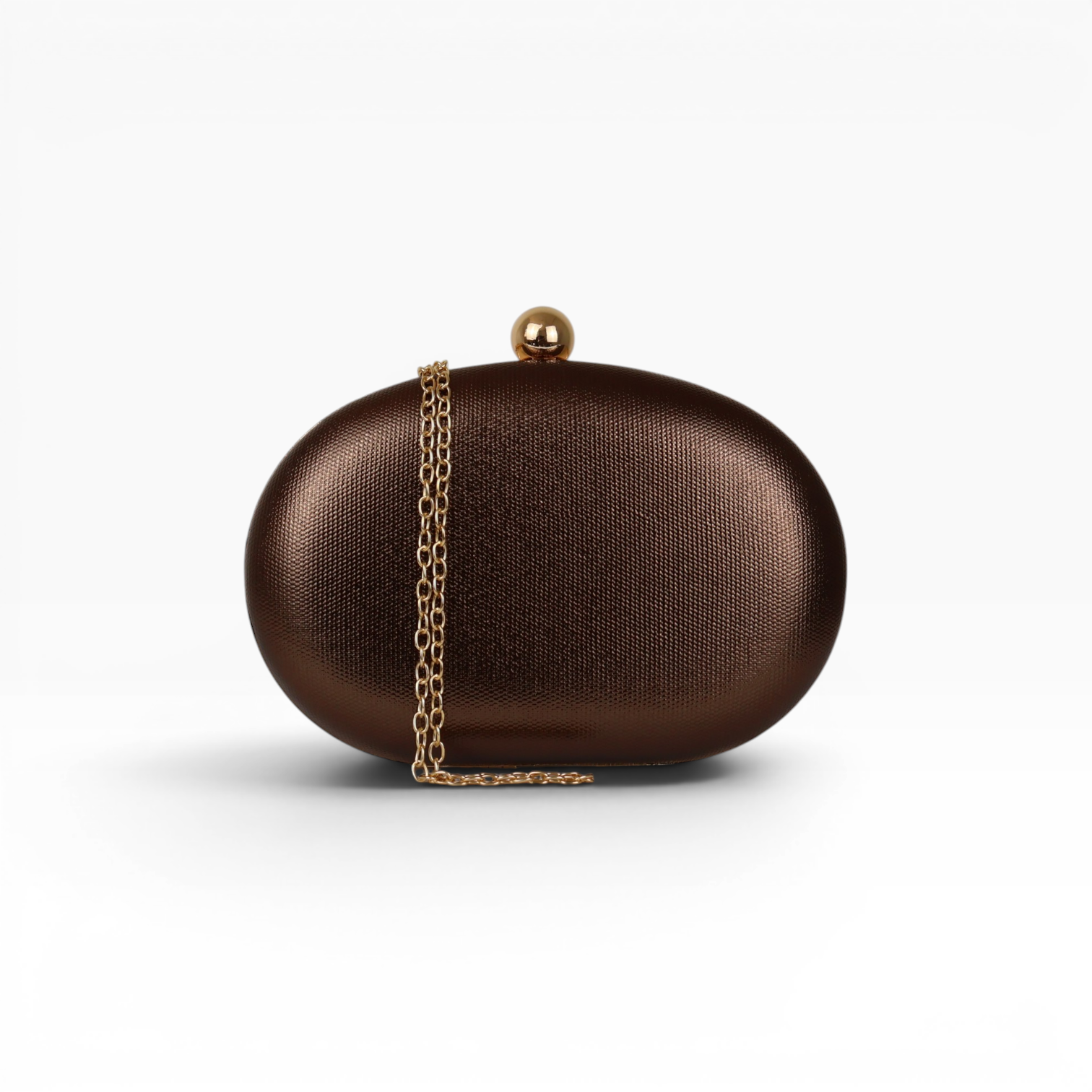Bolsa Clutch Festa Oval Marrom