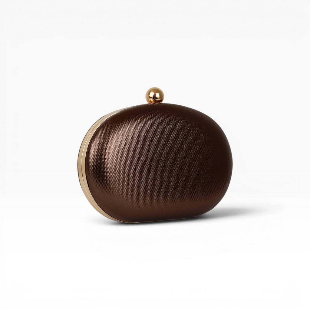 Bolsa Clutch Festa Oval Marrom