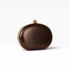 Bolsa Clutch Festa Oval Marrom