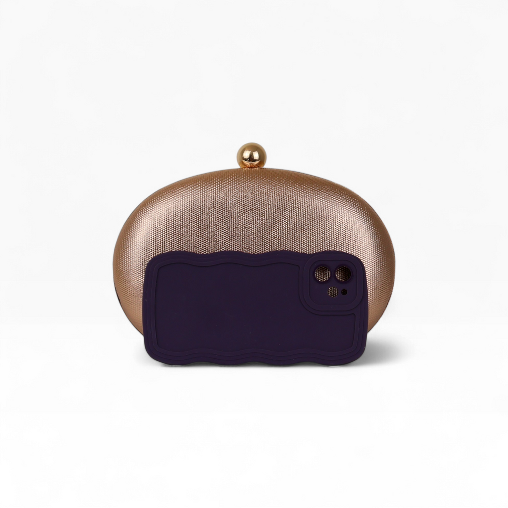 Bolsa Clutch Festa Oval Rose Gold