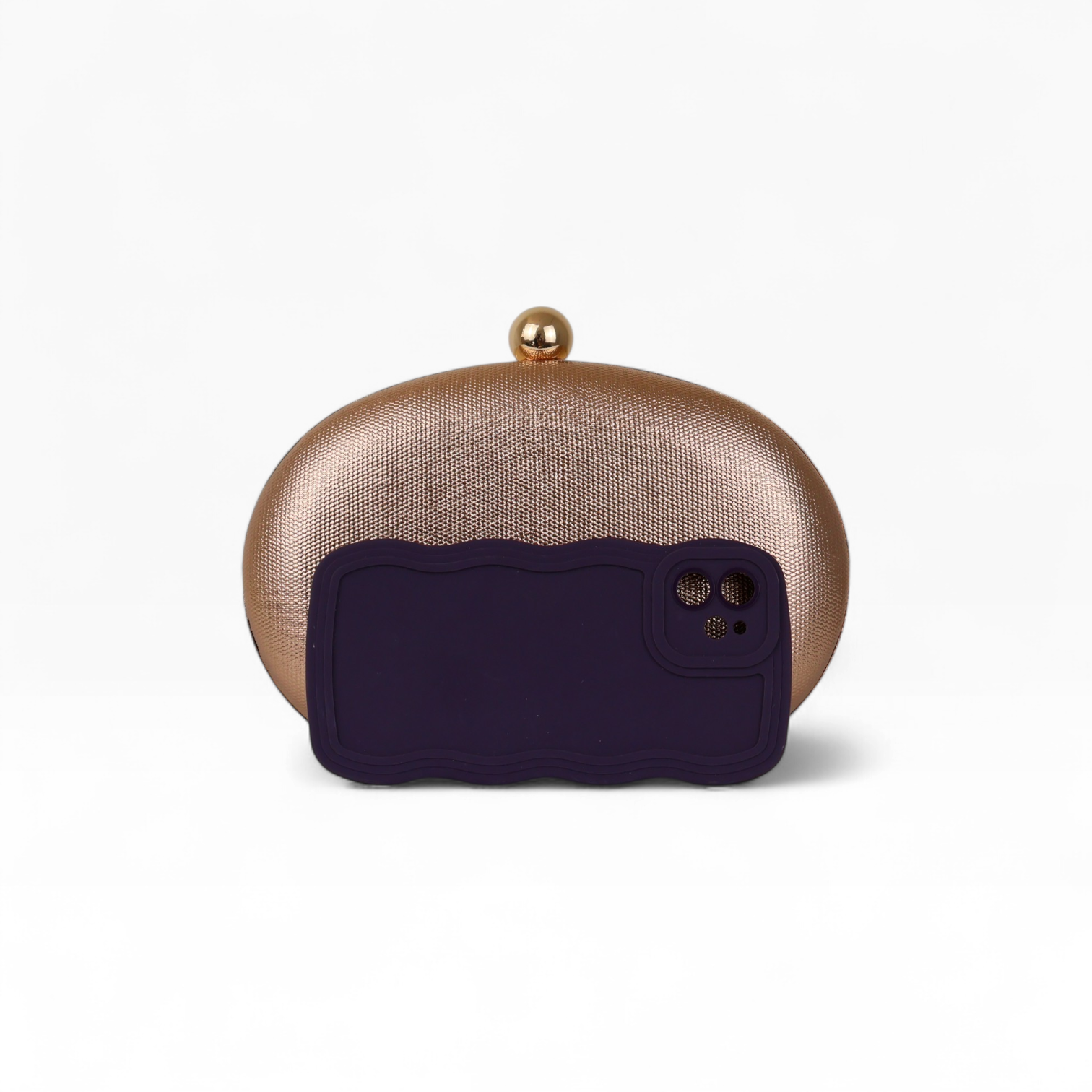 Bolsa Clutch Festa Oval Rose Gold